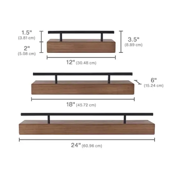 Melannco Natural Metal Railing Shelf Set {5}