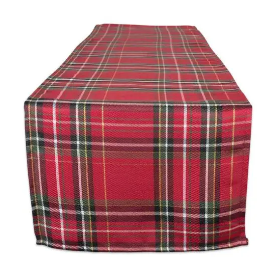 DII&reg; 72" Metallic Holiday Plaid Table Runner {1}