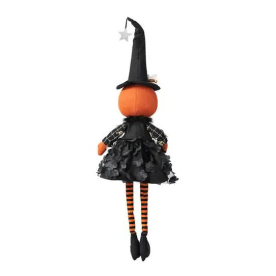 Glitzhome&reg; 30" Halloween Fabric Dressed Pumpkin Sitter {8}