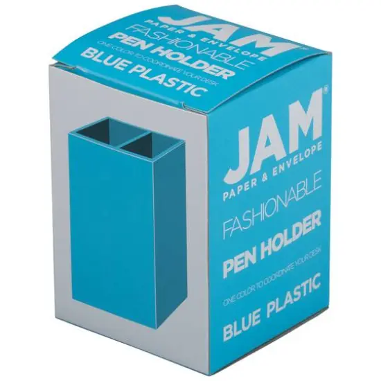 JAM Paper Plastic Pen Holder Blue {7}