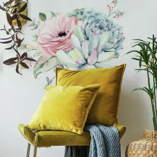 RoomMates Watercolor Floral Succulents Peel & Stick Giant Decals {4}