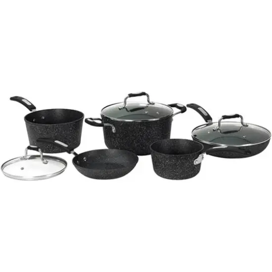 THE ROCK by Starfrit 8-Piece Cookware Set With Bakelite Handles {1}