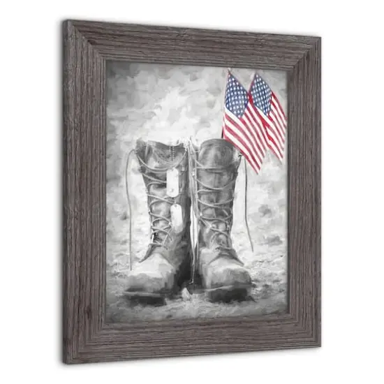 Military Boots Western Gray Framed Print {3}