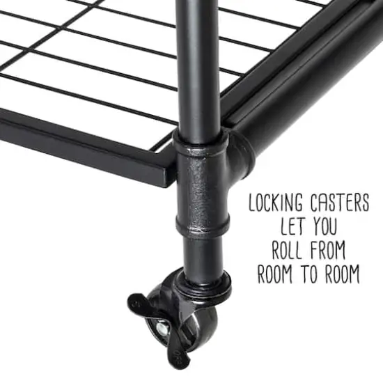 Honey Can Do 4-Tier Industrial Rolling Bookshelf {14}