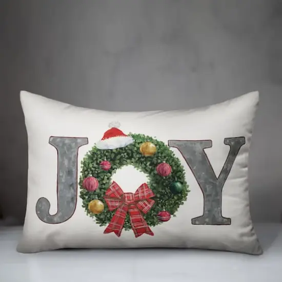 Joy Wreath Indoor/Outdoor Pillow {4}