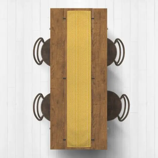 Little Doodles Indoor/Outdoor Table Runner Yellow {4}