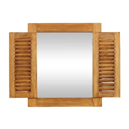 Brown Wood Rustic Wall Mirror 35" x 31" {1}