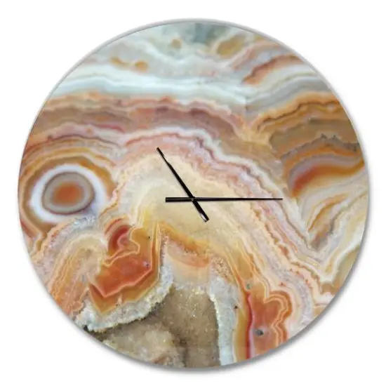Designart 'Strips And Ovals On Agate Modern Wall Clock {1}