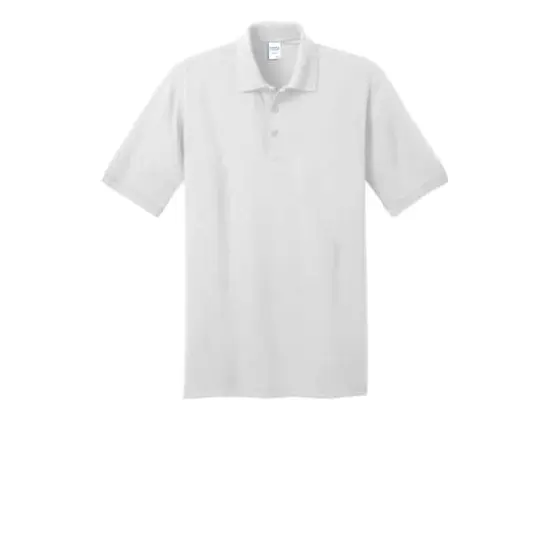 Port & Company&reg; Neutrals Core Blend Jersey Knit Polo White {1}