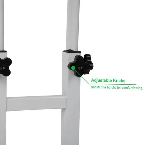 Mind Reader Woodland Collection White Adjustable Mobile Sit & Stand Laptop Desk {8}