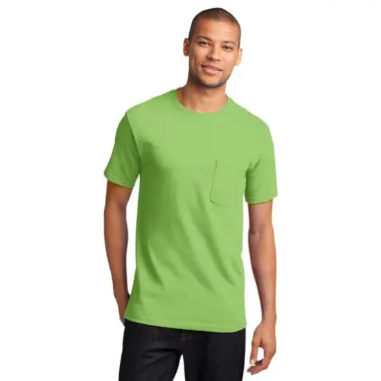 Port & Company&reg; Essential Pocket T-Shirt Lime {3}