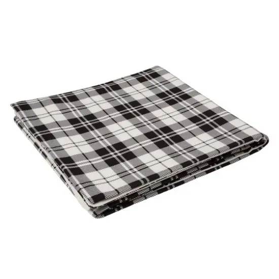 Glitzhome&reg; Polar Fleece Black & White Plaid Reversible Duvet Cover {1}