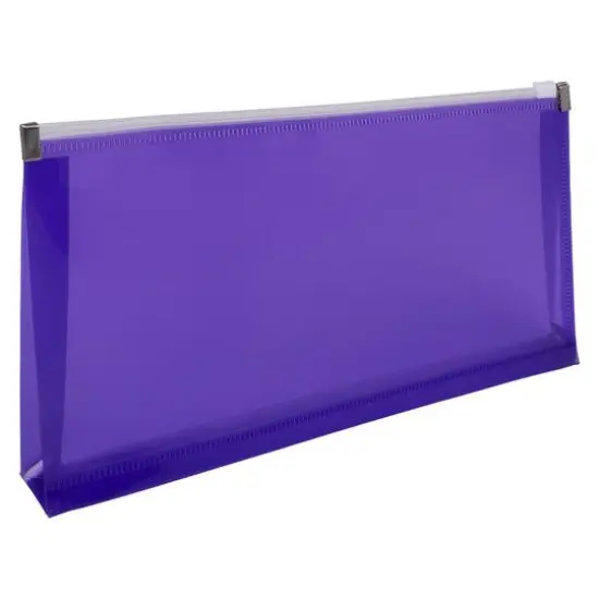 JAM Paper 5" x 10" Plastic Zip Closure Envelopes, 12ct. Purple {4}
