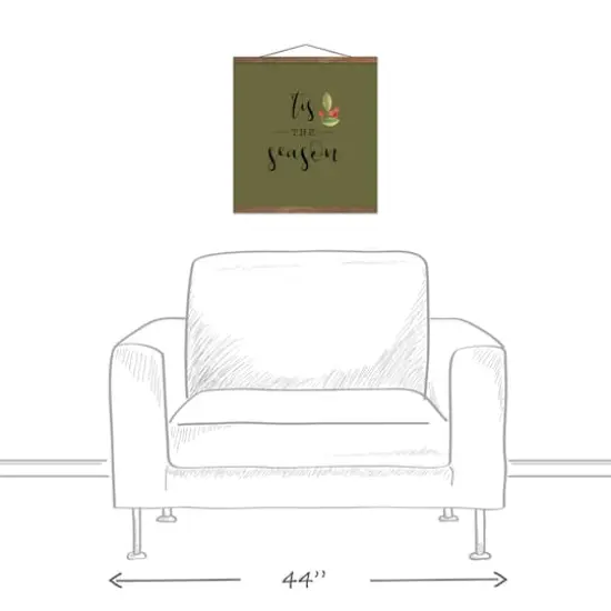 Green Tis the Season Hanging Canvas in Teak Frame {4}
