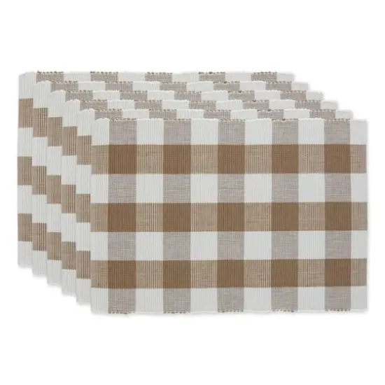 DII&reg; Buffalo Check Ribbed Placemat, 6ct. Navy/White {2}