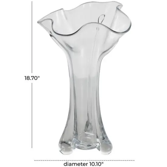 Clear Abstract Fluted Tulip Glass Vase {8}