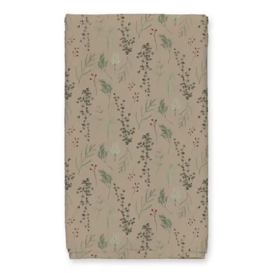 Brown Holly Jolly Christmas Tea Towel Set {4}