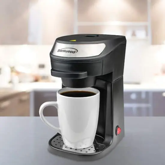Brentwood Black Single-Serve Coffee Maker with Mug {9}