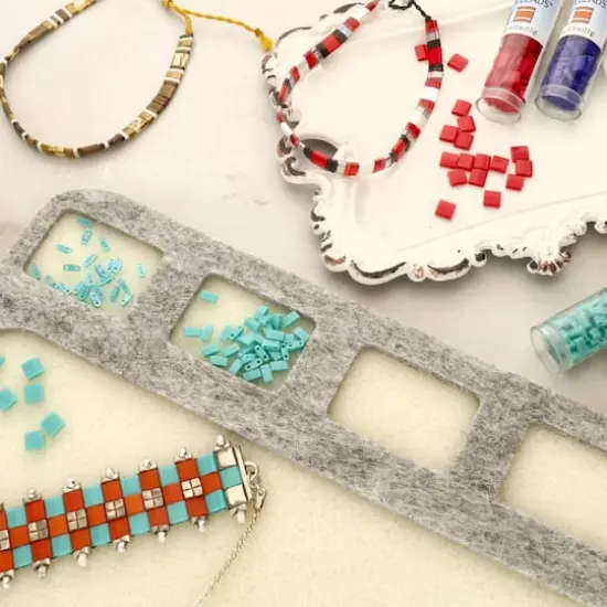 Miyuki&reg; Tila&reg; 5mm 2-Hole Square Glass Seed Beads Turquoise Opaque {3}