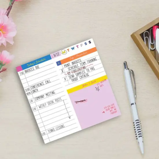 TF Publishing Undated Rainbow Daily Note Block for Productivity & Lists Desktop {5}