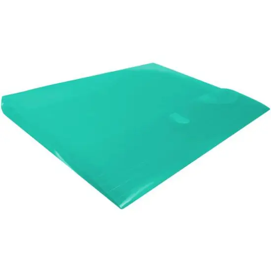 JAM Paper 8.625" x 11.5" Teal Plastic Expansion Hook & Loop Closure Envelopes, 12ct. {5}