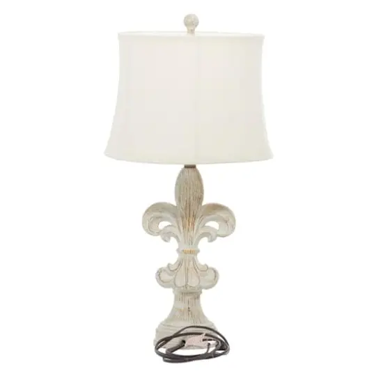 28" White Polystone French Country Table Lamps, 2ct. {3}