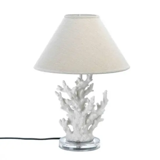 18.5" White Coral Table Lamp {3}