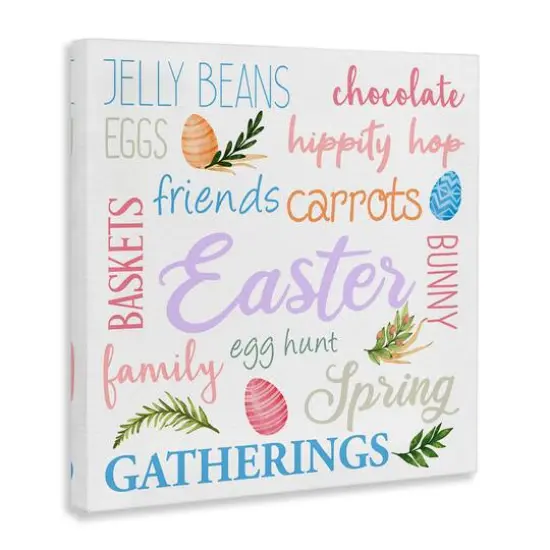 Stupell Industries Festive Easter Activity Sign Patterned Eggs Motif Canvas Wall Art {4}
