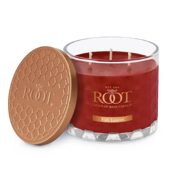 Root Candles Signature 3-Wick Honeycomb Beeswax Blend Jar Candle Fall Leaves {1}