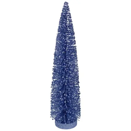 12" Blue Glitter Sisal Christmas Tree Tabletop D&eacute;cor {1}
