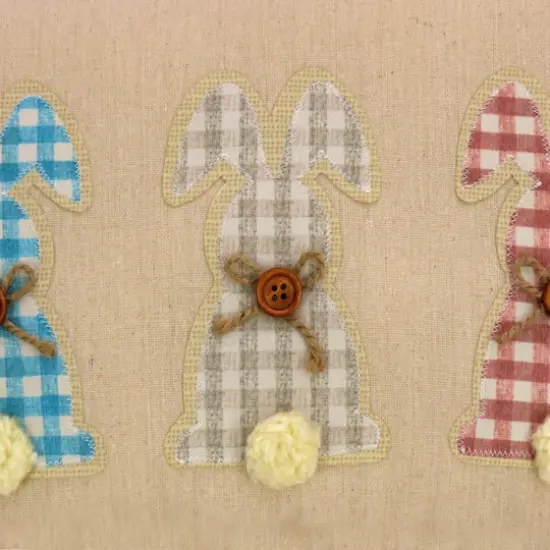 18'' x 10'' Plaid Bunnies Easter Pillow {4}