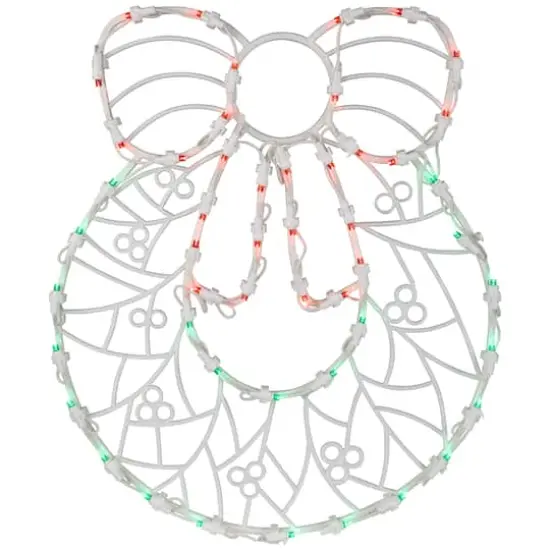 16" White & Clear LED Lighted Wreath Christmas Window Silhouette Decoration {3}