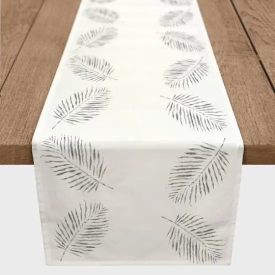 Ferns Indoor/Outdoor Table Runner Gray {4}