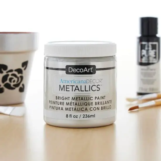 Americana Decor&reg; Metallics&trade; Paint Sterling Silver {3}