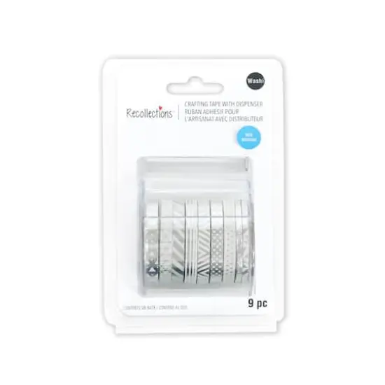 Silver Foil Crafting Washi Tape & Dispenser Set by Recollections&trade; {1}