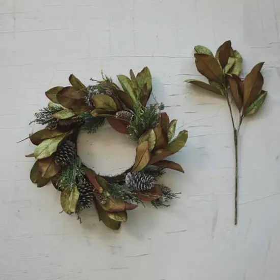 Hello Honey&reg; 32" Green Faux Magnolia Leaf Branch Stem {3}