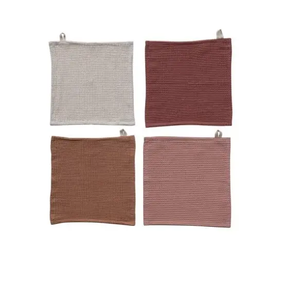 Hello Honey® Woven Linen & Cotton Waffle Kitchen Dish Cloths Set {5}