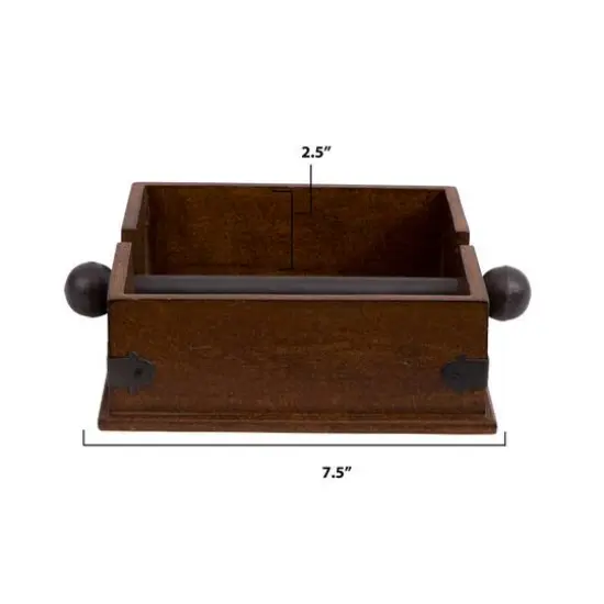 Hello Honey&reg; 9.6" Square Wood Napkin Holder with Metal Bar {6}
