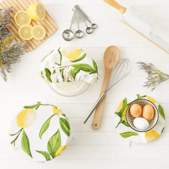 Lemon Bliss Print Dish Cover Set {5}