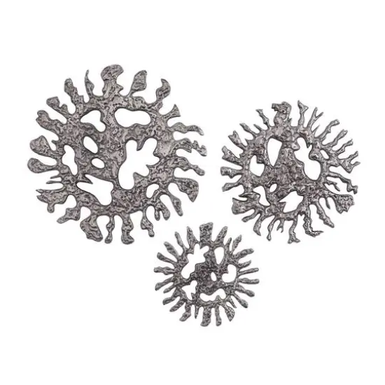 Set of 3 Silver Aluminum Modern Wall Decor, 25" x 25" x 25" {1}