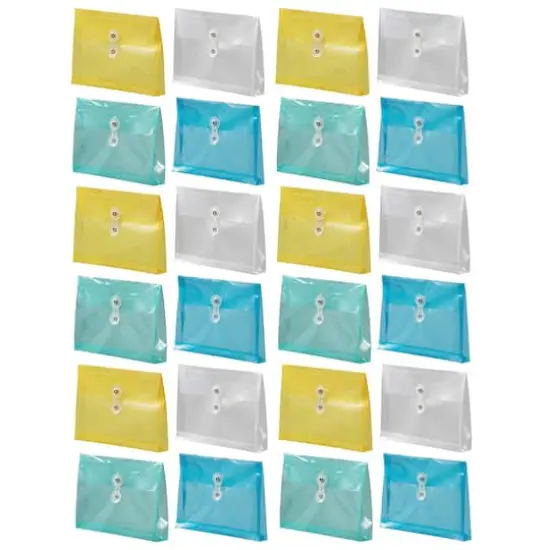 JAM Paper 5.5" x 7.5" Plastic Button & String Tie Closure Envelopes, 24ct. {4}
