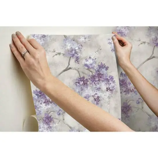 RoomMates Weeping Cherry Tree Blossom Peel & Stick Wallpaper Purple {9}