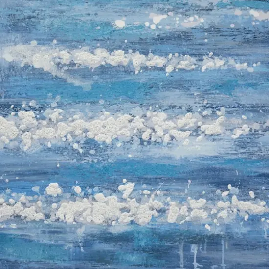 Blue Wood Modern Framed Wall Art 39" x 30" {5}