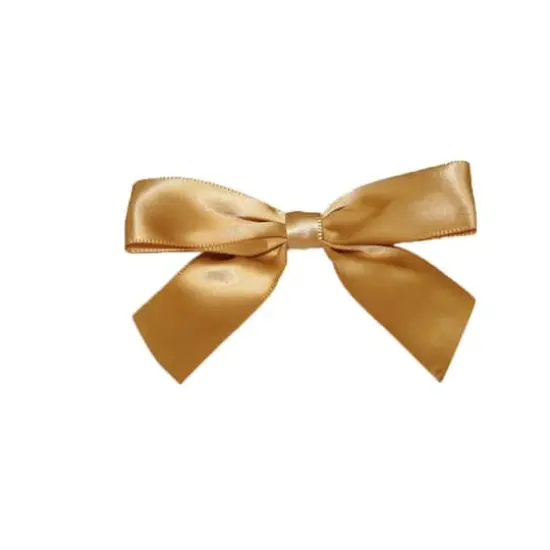JAM Paper 3.25" Satin Twist Tie Bows, 100ct. Antique Gold {1}