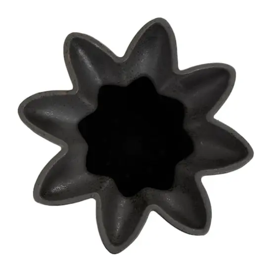 15" Black Ceramic Speckle Textured Tulip Shape Vase {5}