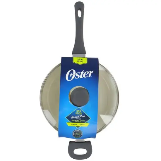 Oster Ridge Valley 3.5qt. Gray Nonstick Aluminum Saut&eacute; Pan with Lid {7}