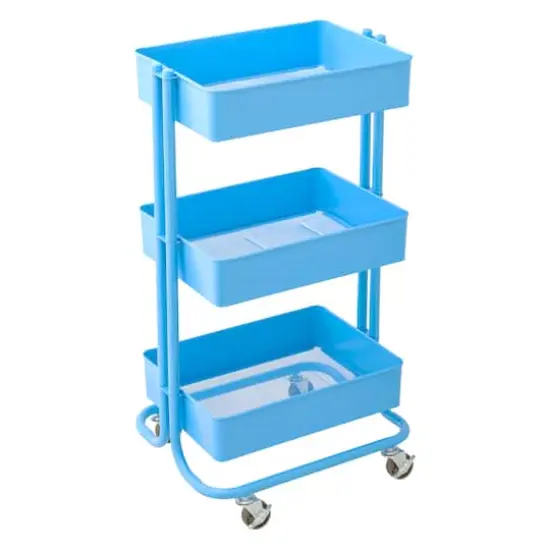 Lexington 3-Tier Rolling Cart by Simply Tidy&reg; Cerulean {1}