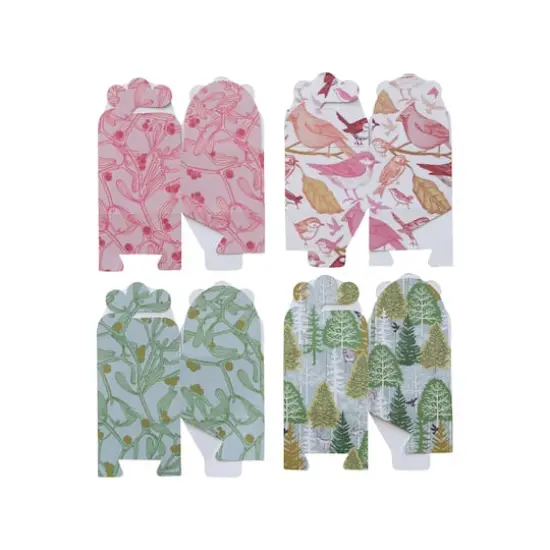 Hello Honey Green & Pink Trees, Plants & Bird Pattern Interlocking Gift Boxes, 4ct. {4}