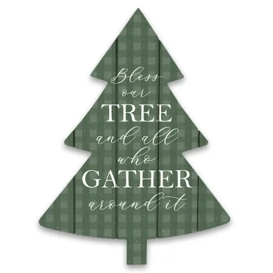 Bless Our Tree Shaped Pallet Wood Wall Art {1}
