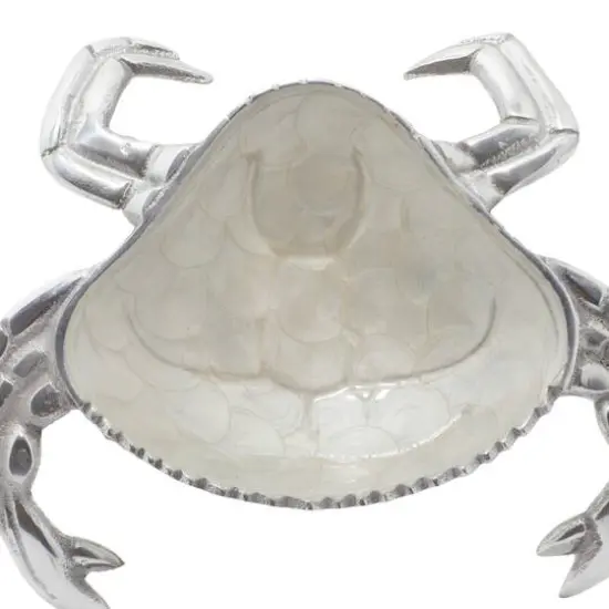 Set of 3 Silver Aluminum Coastal Serving Bowl, 11" x 1" {11}